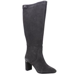 ALFANI NESSIIL SUEDE knee high gray heel boots 7